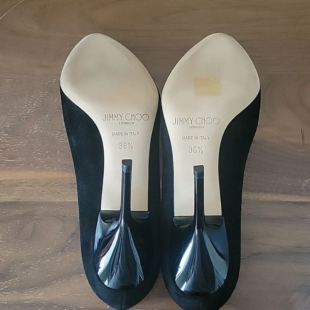 NWT Jimmy Choo Mitchel Mitchell Almond Suede Stiletto Heel 4" Pumps NIB 36.5 6 - Picture 9 of 16